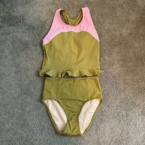 Lime Ricki Cactus peplum takini top and bottom M